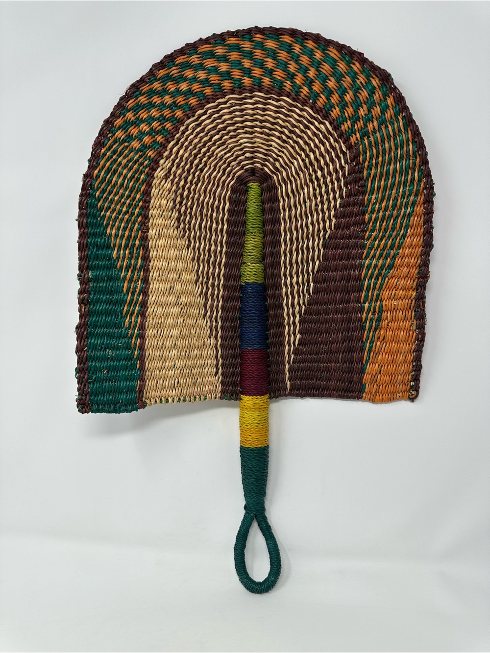 Authentic African Handwoven Grass Straw  Bolga Fan Hand Boho Wall Decor NEW